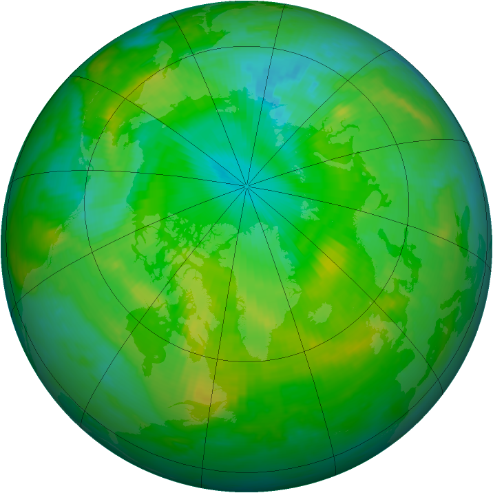 Arctic ozone map for 20 July 1999